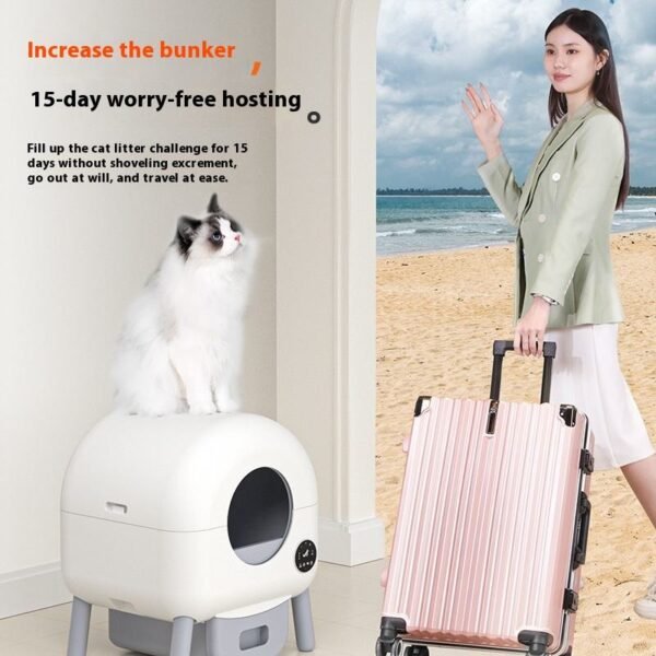 Extra Large One-Click Cleaning Shoveling Cat Litter Basin Smart PP Toilet Deodorizing Function Fully Automatic Made Plastic