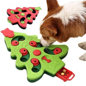 Best-Selling Modern Christmas Tree Shape Dog Puzzle Toy Slow Feeder for Cat and Dog Increase IQ Interactive Pet Toy