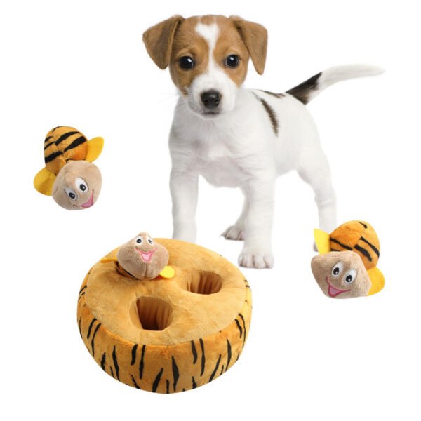 New Designs Pet Training Snuffle IQ Bee Nest Toy with Three Small Bees Soft Interactive Plush Doy Chewing Toy