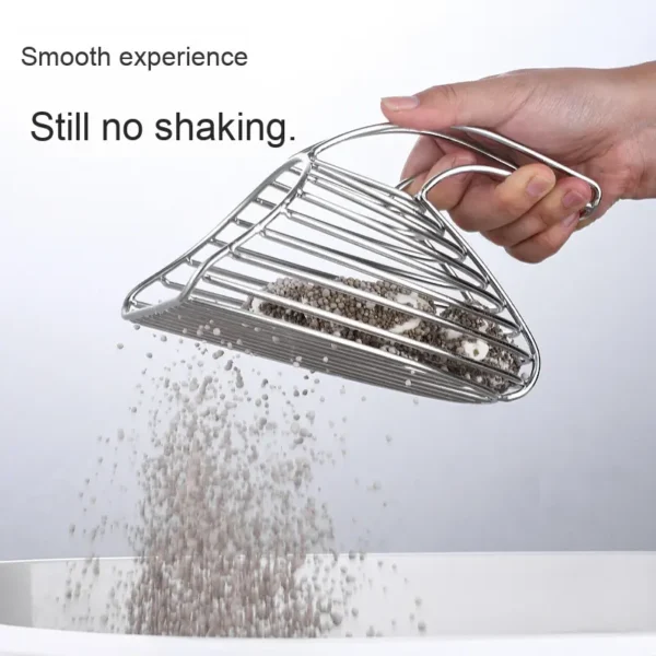 Full Metal Stainless Steel Multipurpose Easier Cleaning Cat Litter Scoop Cats Litter Shovel
