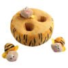 New Designs Pet Training Snuffle IQ Bee Nest Toy with Three Small Bees Soft Interactive Plush Doy Chewing Toy