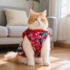 Autumn Winter Small Medium Dog Teddy Festive Cat Jacket Northeast Big Cotton Patterned New Year Dragon Polyester Pet Clothes