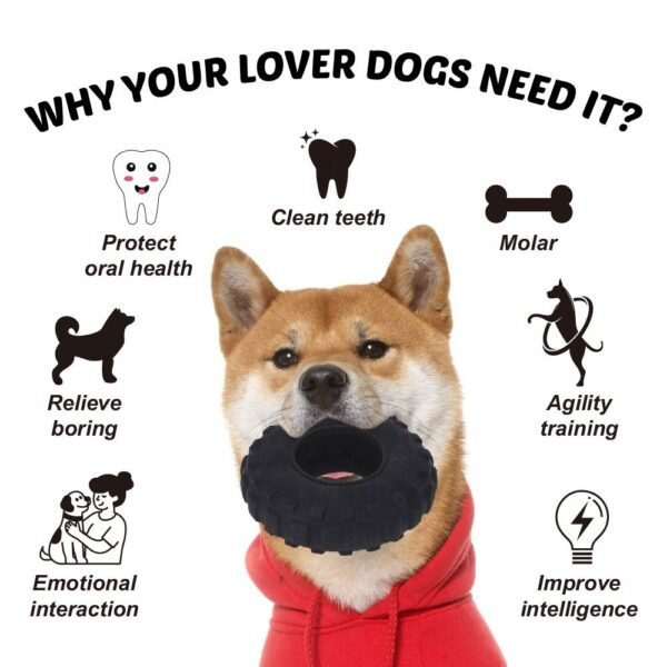 Non Toxic Pet TPR Doy Training Toy Tire Shape Indestructible Dog Chew Toy for Aggressive Chewers