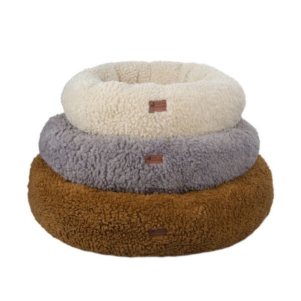 Soft Luxury Fleece Plush Pet Cushion Round Donut Sleeping Calming Pet Cat Dog Bed Dog Kennel