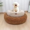 Soft Luxury Fleece Plush Pet Cushion Round Donut Sleeping Calming Pet Cat Dog Bed Dog Kennel