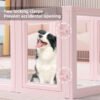 Pink Clear Acrylic Pet Pen Playpen Easy-to-Assemble Pet Dog Crate Kennel Cage for Puppy Cat Rabbit for Small Dogs Indoor Use