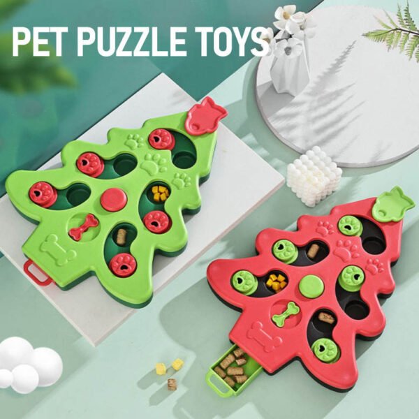 Best-Selling Modern Christmas Tree Shape Dog Puzzle Toy Slow Feeder for Cat and Dog Increase IQ Interactive Pet Toy