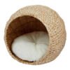 Natural Seagrass Cat Cave Bed Small Animals & Dogs Rattan Pet Hammocks with Striped Pattern Accessory