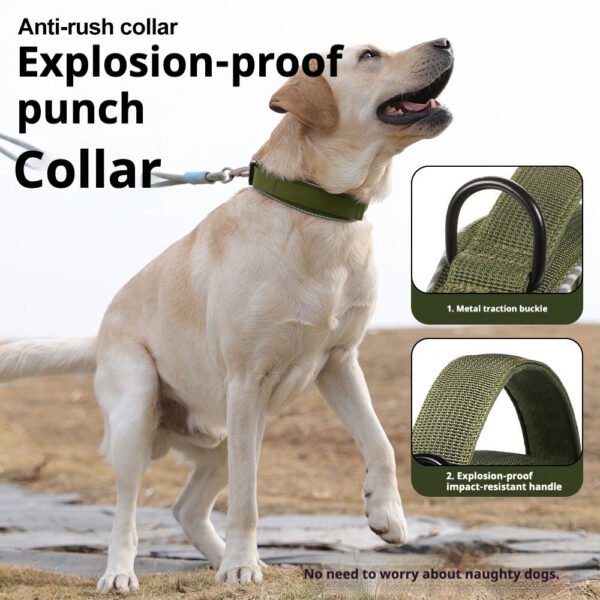 Tactical Dog Collar No Pull Adjustable Pet Training Walking Neck Strap