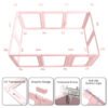 Pink Clear Acrylic Pet Pen Playpen Easy-to-Assemble Pet Dog Crate Kennel Cage for Puppy Cat Rabbit for Small Dogs Indoor Use
