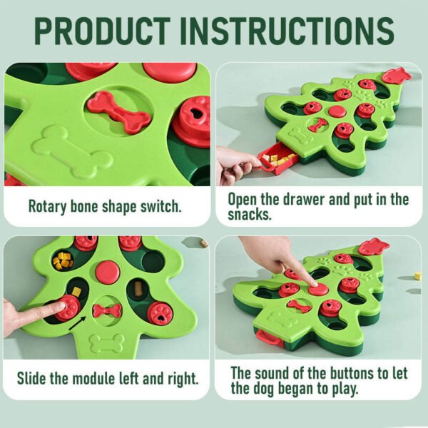 Best-Selling Modern Christmas Tree Shape Dog Puzzle Toy Slow Feeder for Cat and Dog Increase IQ Interactive Pet Toy