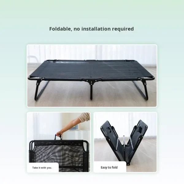 Large Summer Dog Kennel Eco-Friendly Universal Pet Bed Iron Frame Breathable Washable Camp Installation-Free for All Seasons