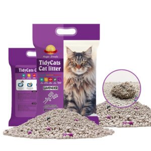 Plastic Cat Sand Clumping Cat Litter in 4kg with Lavender Fragrance Cheap Pet Products Arena Para Gatos
